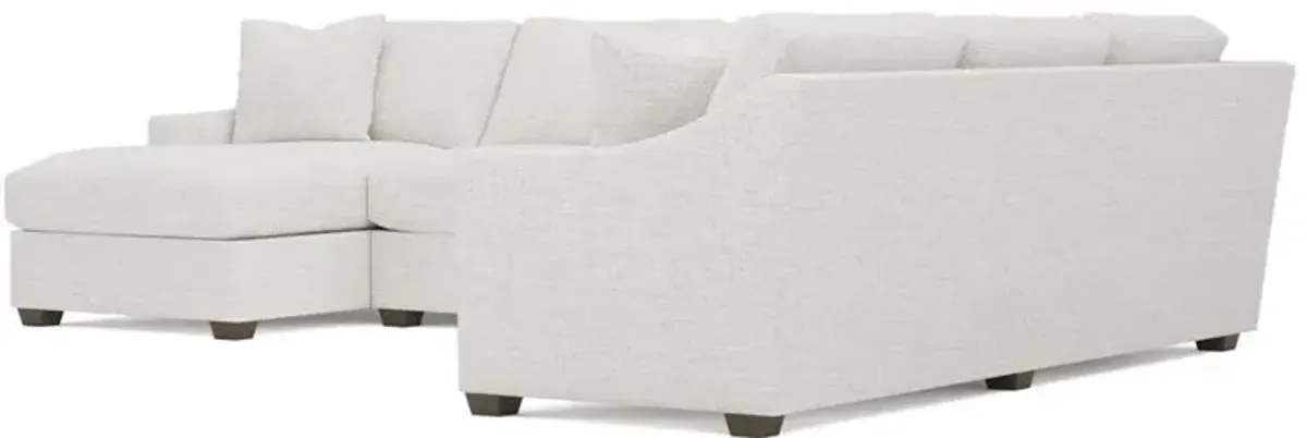 Avery Heathered Ivory Performance U-Chaise Sectional - Left Chaise - 145"