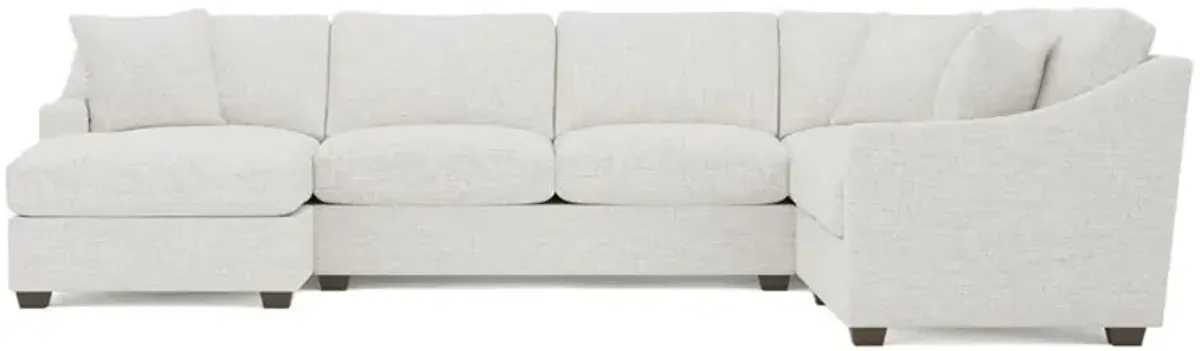 Avery Heathered Ivory Performance U-Chaise Sectional - Left Chaise - 145"