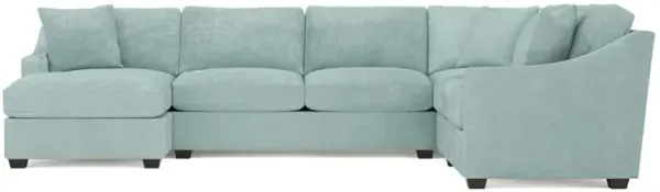 Avery French Blue U-Chaise Sectional - Left Chaise - 145"