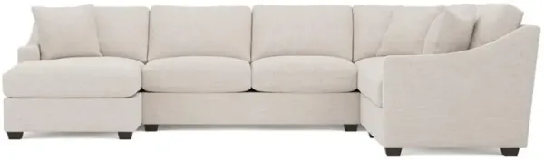 Avery Heathered Cream Performance U-Chaise Sectional - Left Chaise - 145"