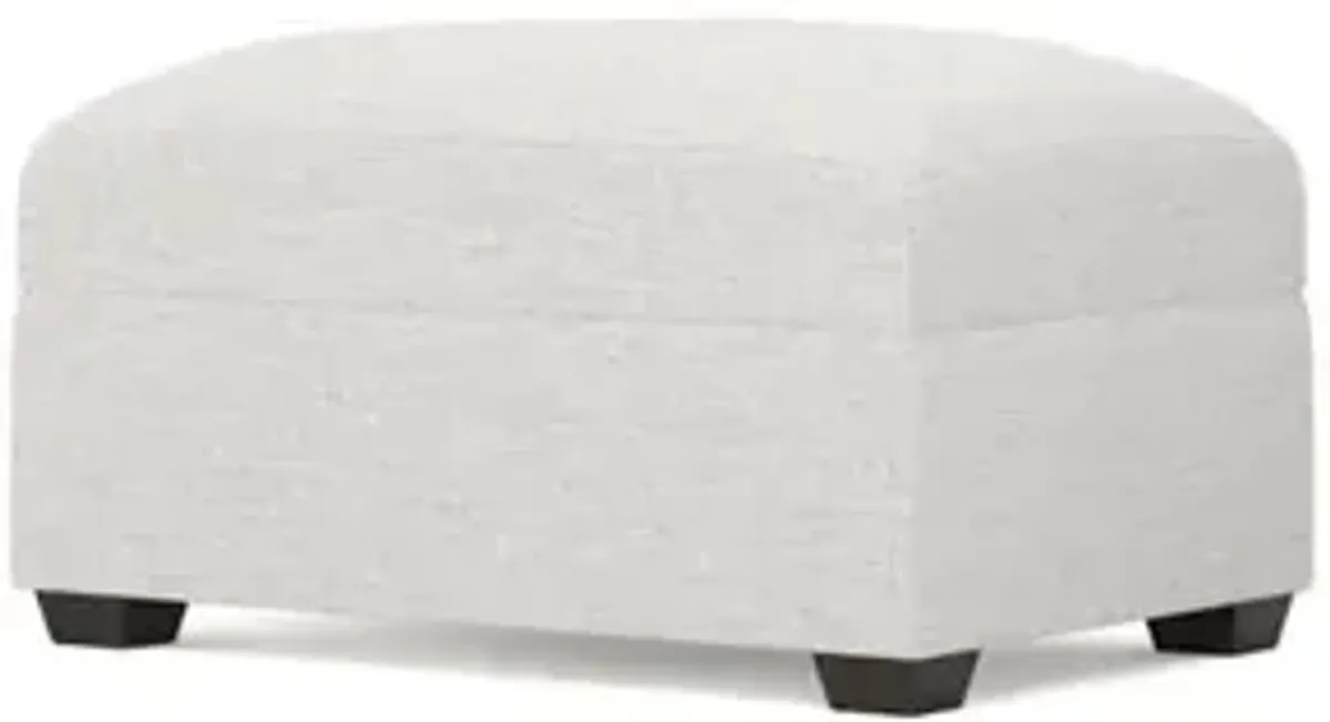 Avery Heathered Ivory Performance Ottoman