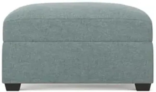 Avery Heathered Teal Ottoman