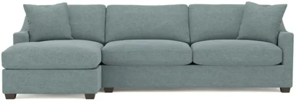Avery Heathered Teal Chaise Sectional - Left Chaise - 110"
