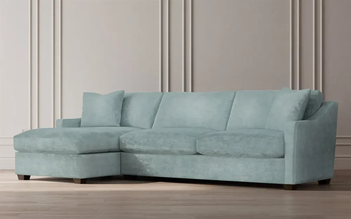 Avery Heathered Cream Performance Chaise Sectional - Left Chaise - 110"