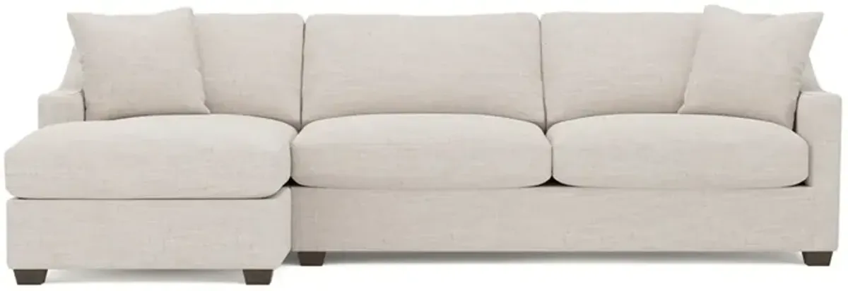 Avery Heathered Cream Performance Chaise Sectional - Left Chaise - 110"
