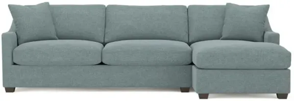 Avery Heathered Teal Chaise Sectional - Right Chaise - 110"