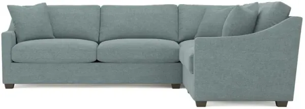 Avery Heathered Teal Corner Sectional - Left End - 111"
