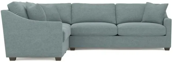 Avery Heathered Teal Corner Sectional - Right End - 111"