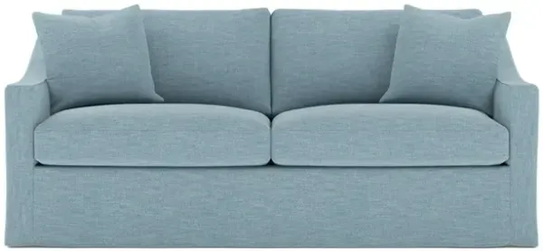 Avery Eggshell Blue Performance Slipcovered Sofa - 88"