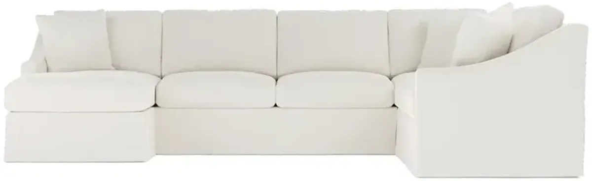 Avery Pearl Slipcovered U-Chaise Sectional - Left Chaise - 145"