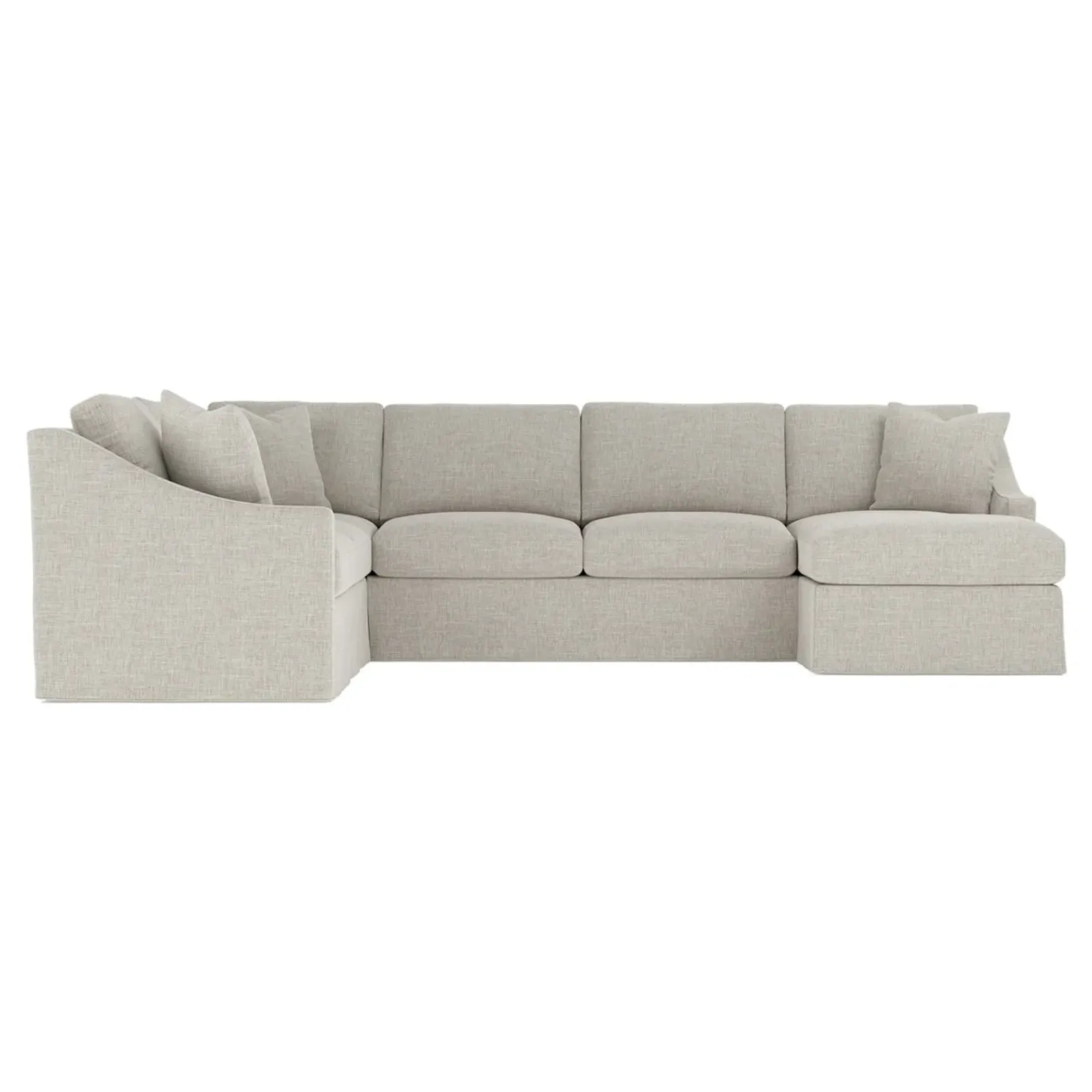 Avery Fog Slipcovered U-Chaise Sectional - Right Chaise - 145"