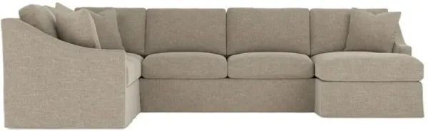 Avery Sand Slipcovered U-Chaise Sectional - Right Chaise - 145"