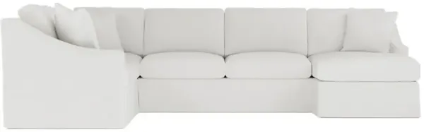 Avery Snow Performance Slipcovered U-Chaise Sectional - Right Chaise - 145"