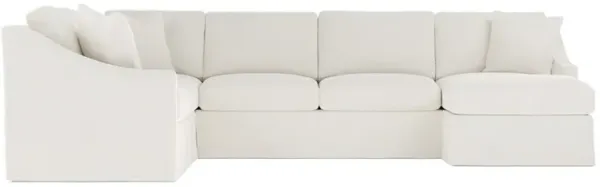 Avery Canvas Performance Slipcovered U-Chaise Sectional - Right Chaise - 145"