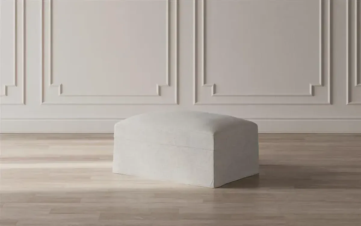 Avery Straw Performance Slipcovered Ottoman