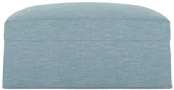 Avery Eggshell Blue Performance Slipcovered Ottoman
