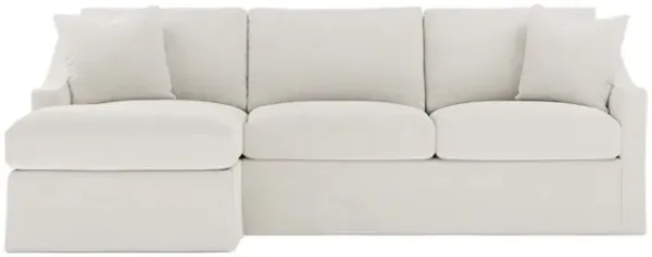 Avery Pearl Slipcovered Chaise Sectional - Left Chaise - 110"