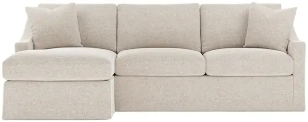 Avery Straw Performance Slipcovered Chaise Sectional - Left Chaise - 110"