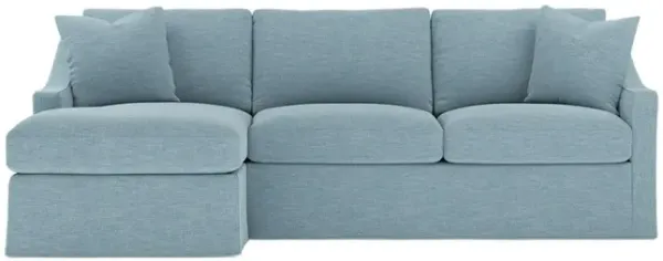 Avery Eggshell Blue Performance Slipcovered Chaise Sectional - Left Chaise - 110"