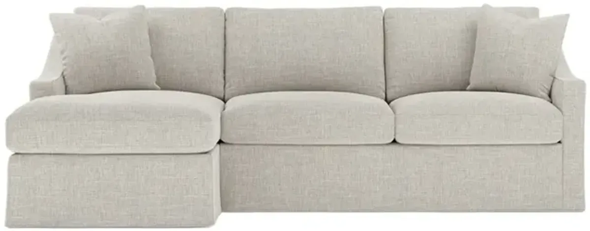 Avery Fog Slipcovered Chaise Sectional - Left Chaise - 110"