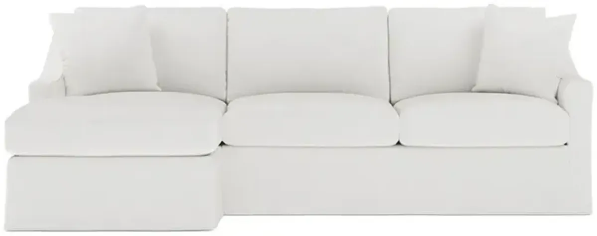 Avery Snow Performance Slipcovered Chaise Sectional - Left Chaise - 110"