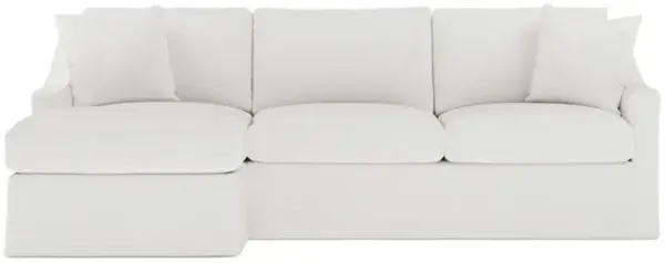 Avery Snow Performance Slipcovered Chaise Sectional - Left Chaise - 110"