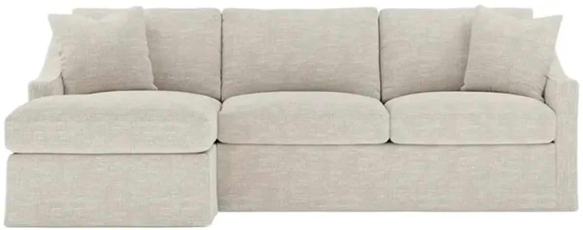 Avery Dune Performance Slipcovered Chaise Sectional - Left Chaise - 110"