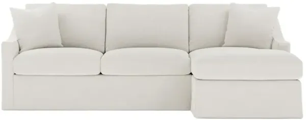 Avery Pearl Slipcovered Chaise Sectional - Right Chaise - 110"