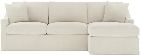 Avery Vanilla Slipcovered Chaise Sectional - Right Chaise - 110"