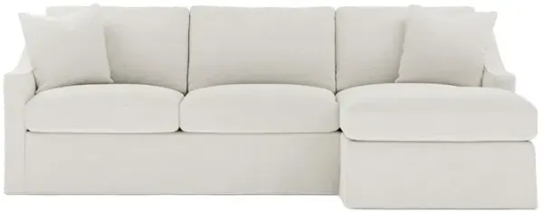 Avery Canvas Performance Slipcovered Chaise Sectional - Right Chaise - 110"