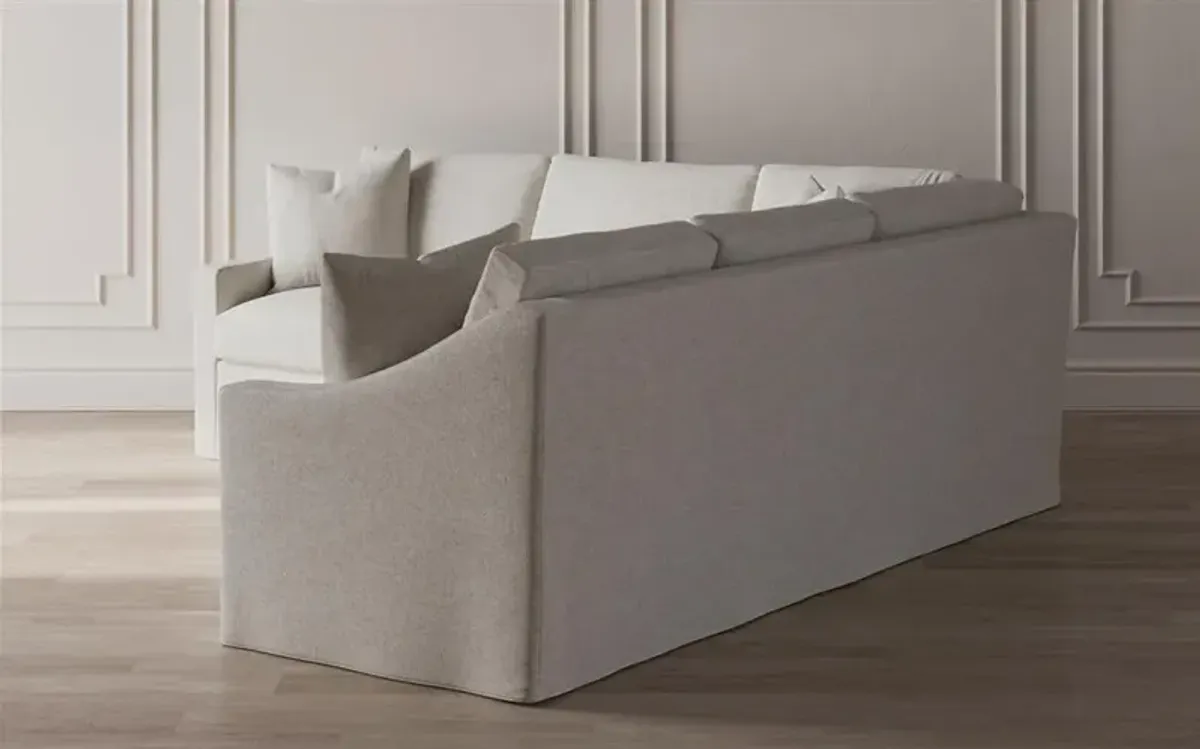 Avery Pearl Slipcovered Corner Sectional - Left End - 111"
