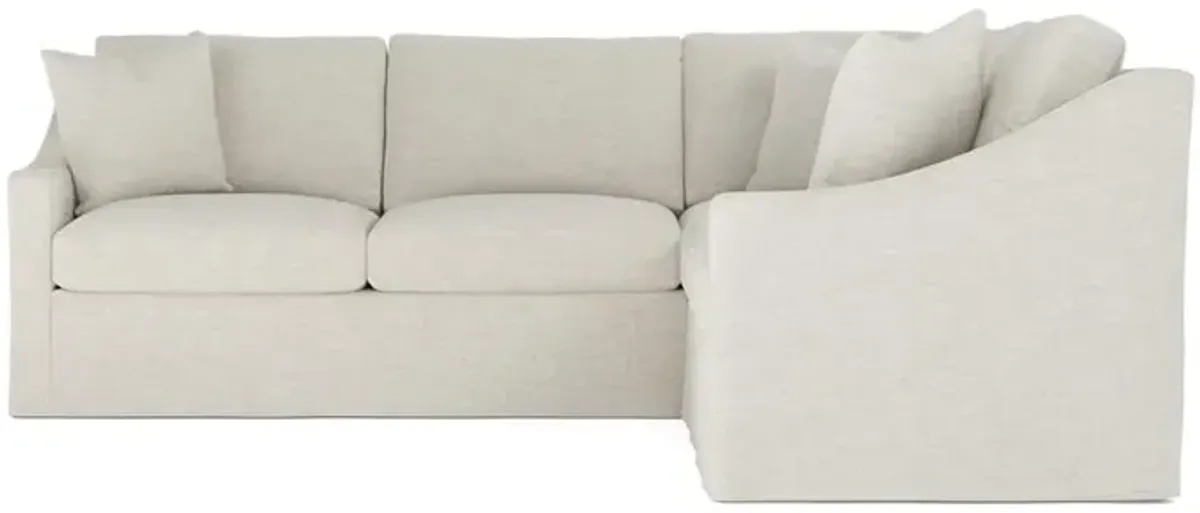 Avery Sea Salt Performance Slipcovered Corner Sectional - Left End - 111"