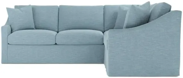 Avery Eggshell Blue Performance Slipcovered Corner Sectional - Left End - 111"
