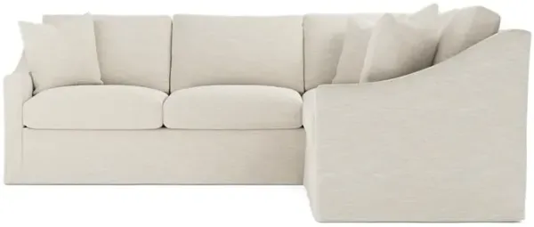Avery Sand Dollar Performance Slipcovered Corner Sectional - Left End - 111"