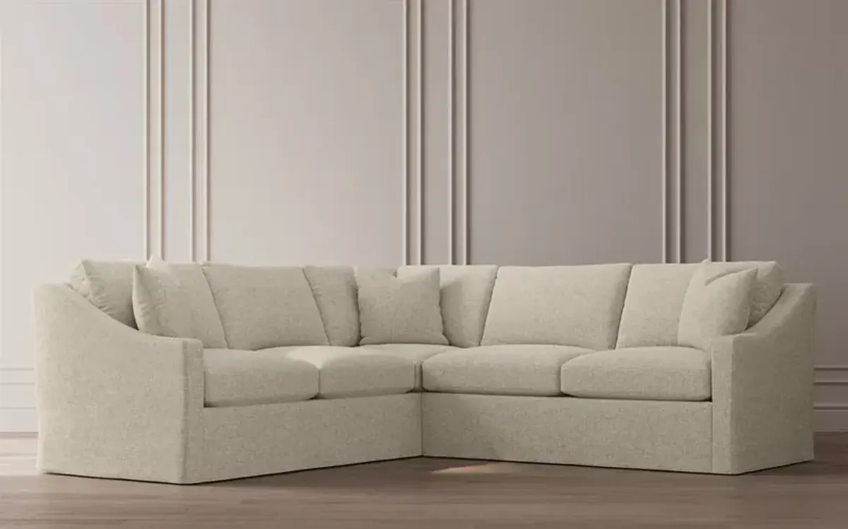 Avery Dove Performance Slipcovered Corner Sectional - Right End - 111"