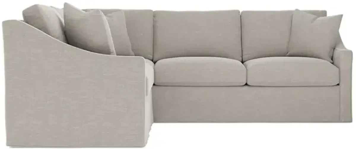 Avery Dove Performance Slipcovered Corner Sectional - Right End - 111"