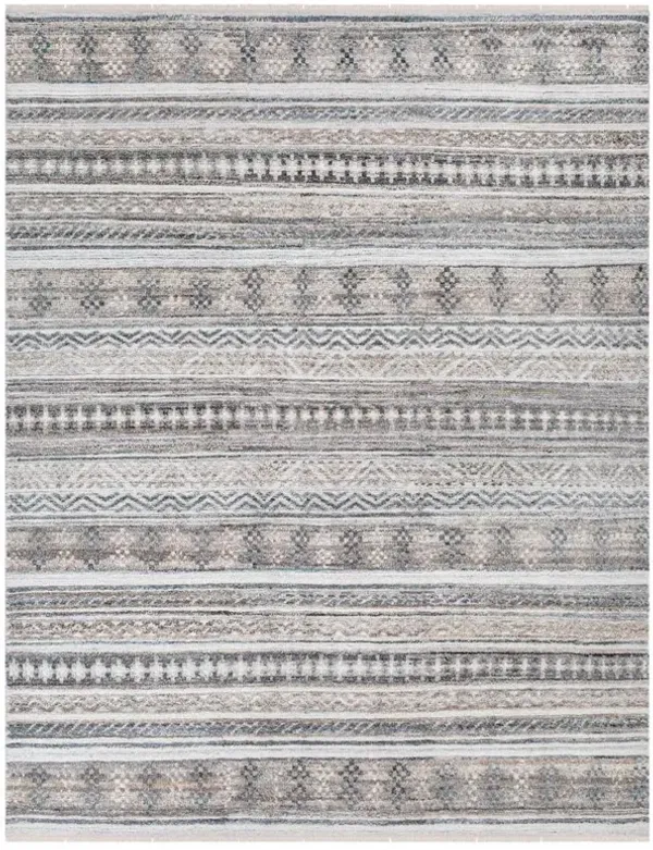 Newell Coastal Beach Brown Tribal Patterned Indoor Outdoor Hand Knotted Rug - Sample