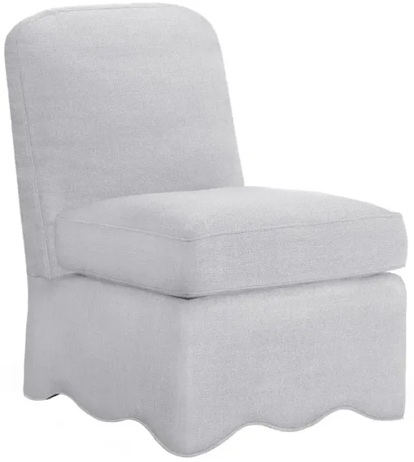Highland House Lillian Modern Classic Light Grey Wavy Slipper Chair