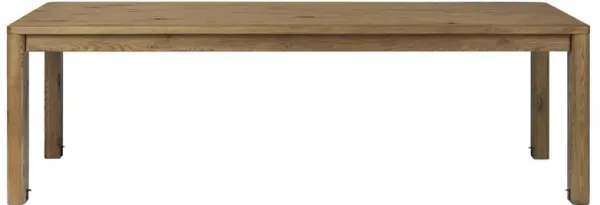 Slade Rustic Lodge Brown Oak Double Extendable Dining Table - 96-137"