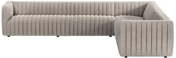 Leo Modern Classic Grey Channeled Corner Sectional - 126"