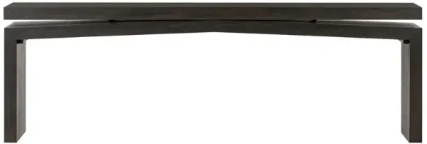 Rayan Rustic Lodge Smoked Black Oak Wood Console Table - Large