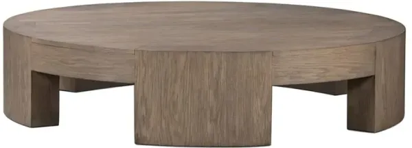 Sheena Rustic Lodge Warm Brown Oak Wood Round Coffee Table - 60"