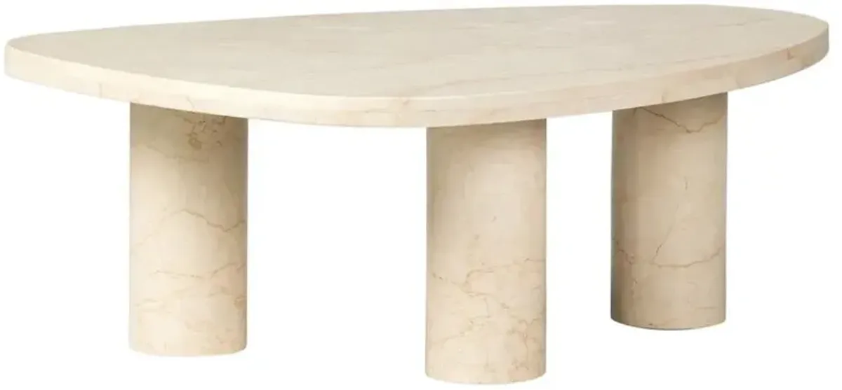Zayden Modern Classic Cream Marble Coffee Table - Small