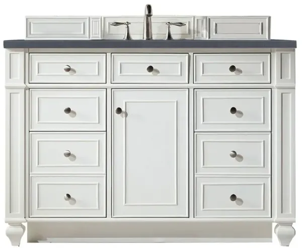 Fynn French Country Charcoal Quartz White Wood Wide Vanity Sink - 48"
