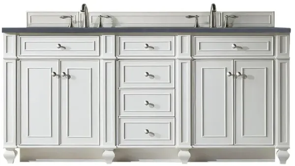 Fynn French Country Charcoal Quartz White Wood Double Vanity Sink - 72"