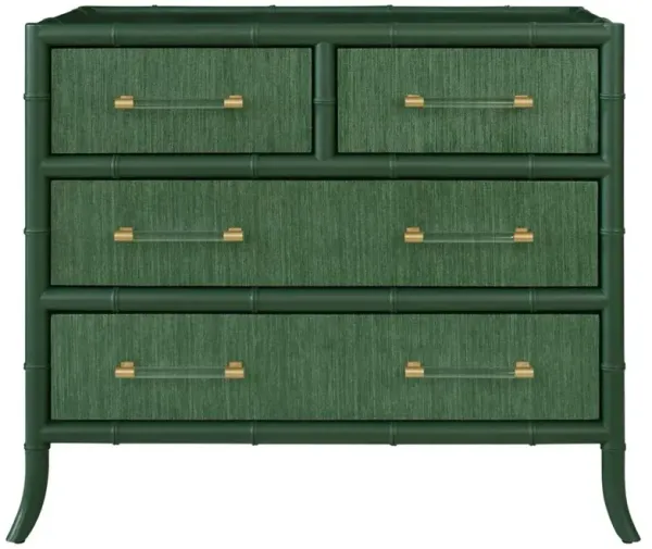Worlds Away Beckett Modern Classic Green Bamboo Grasscloth Chest