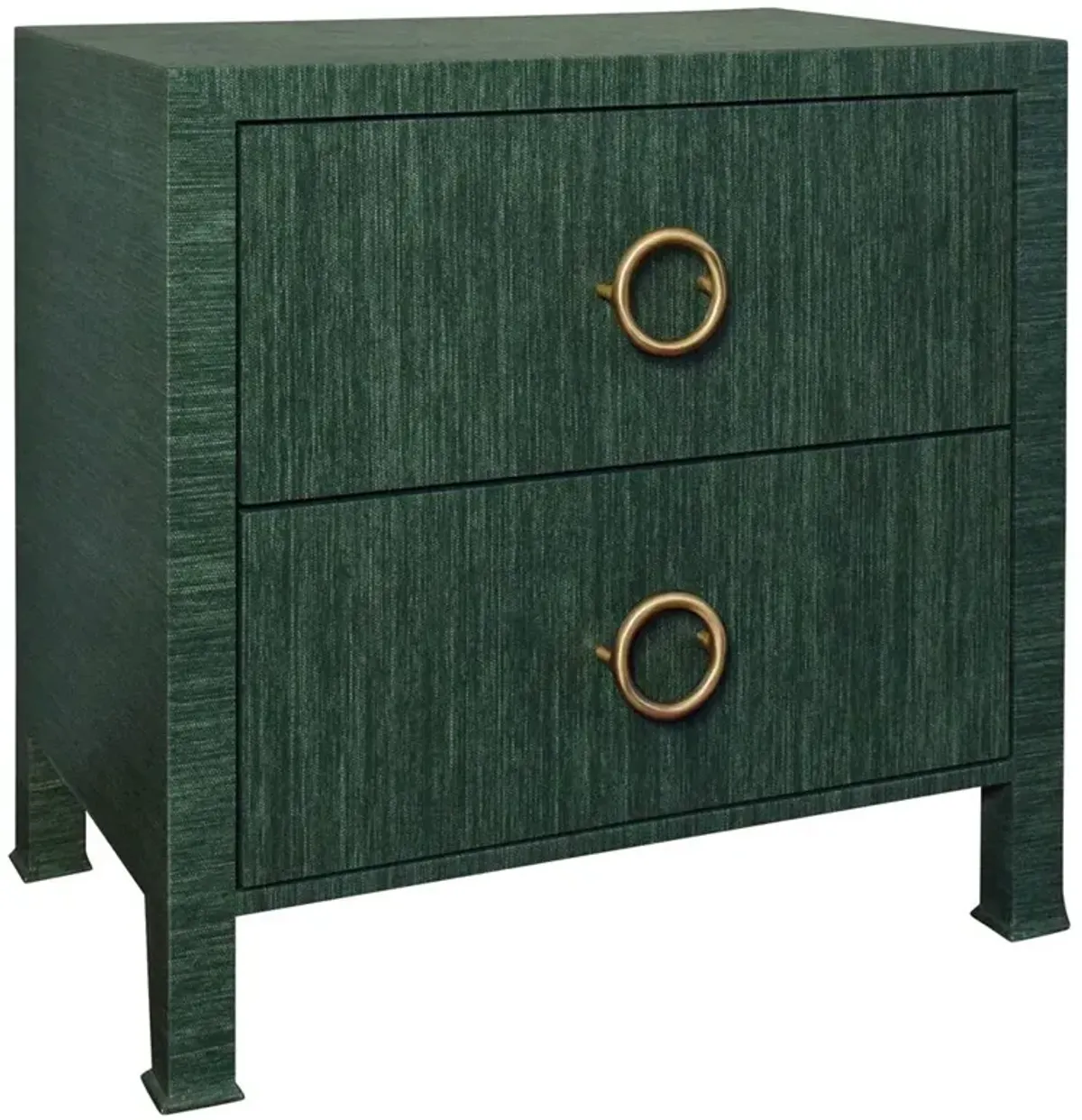 Worlds Away Edelman Modern Classic Green Grasscloth Side Table