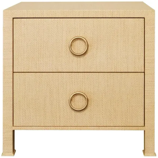 Worlds Away Edelman Modern Classic Natural Grasscloth Side Table