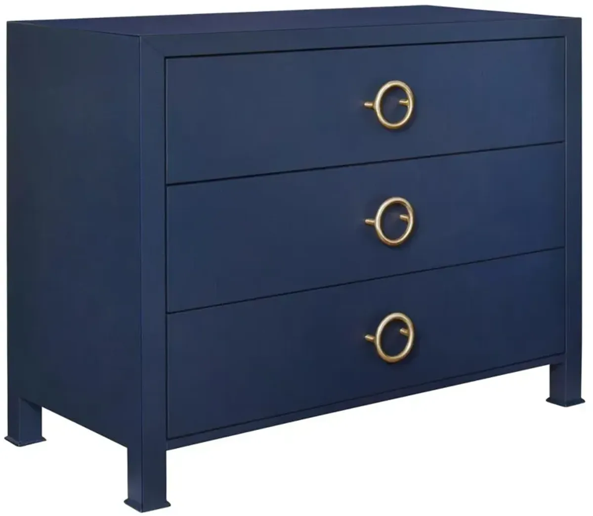Worlds Away Getty Modern Classic Navy Linen Chest