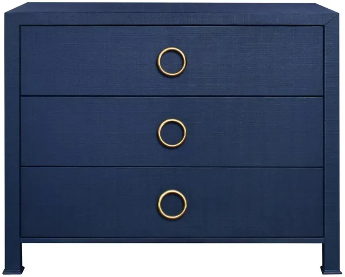 Worlds Away Getty Modern Classic Navy Linen Chest